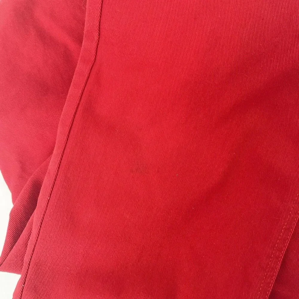 Tommy Hilfiger Jeans Y2K Red Straight Leg Logo Patch High Rise Womens Size 12